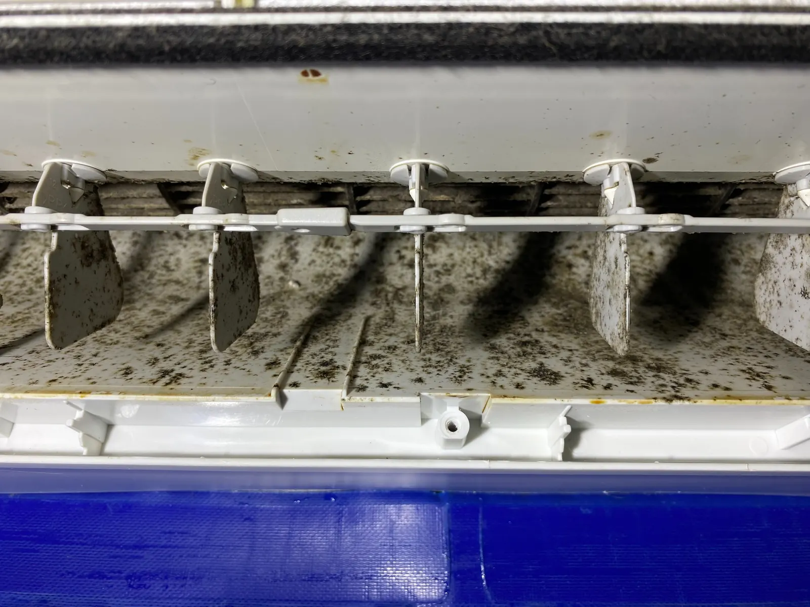Air conditioner internals before a Clean Breeze deep clean